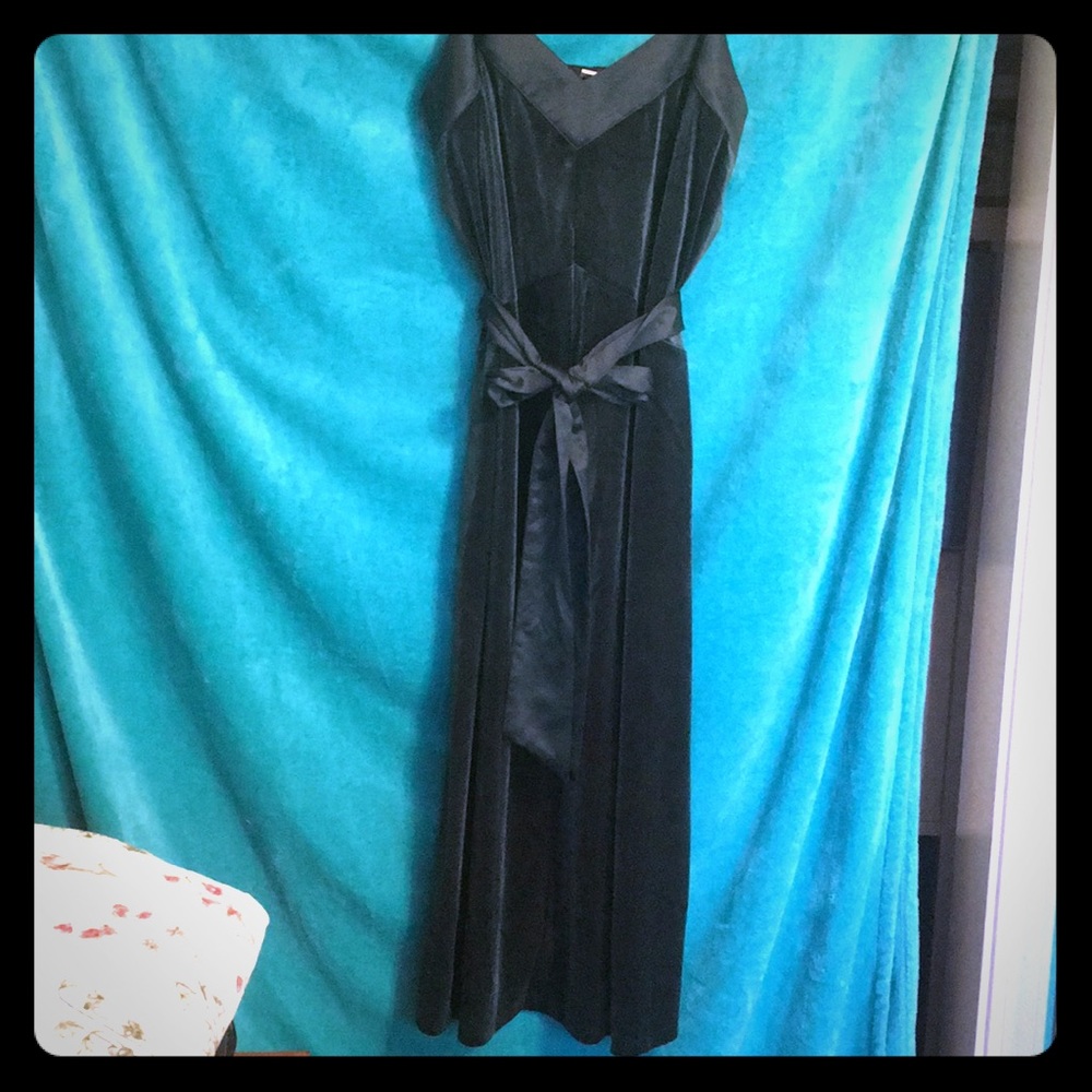 Green Faux Velvet Dress